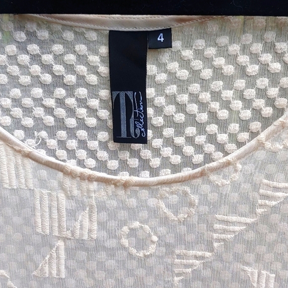 Embroidered Pure Silk Sheer Top - Picture 8 of 11